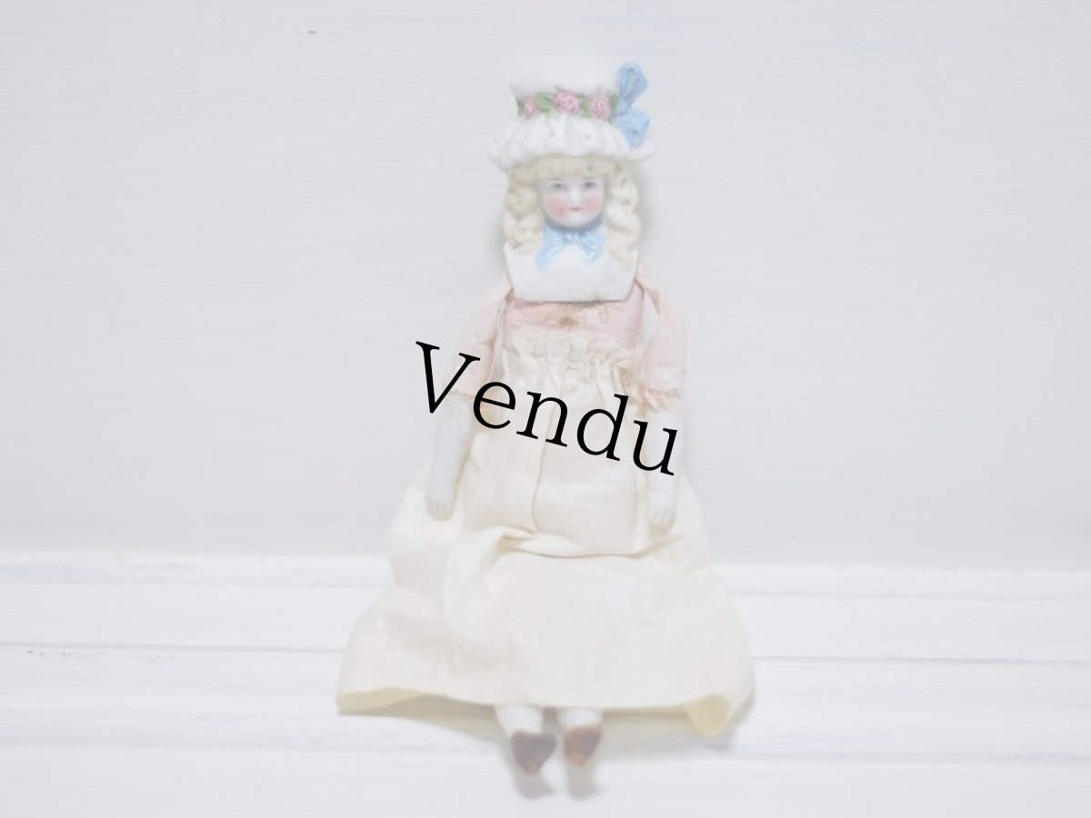 画像1: Rare!! Hertwig China head doll//Pink body//チャイナヘッドドール// G //8in (1)